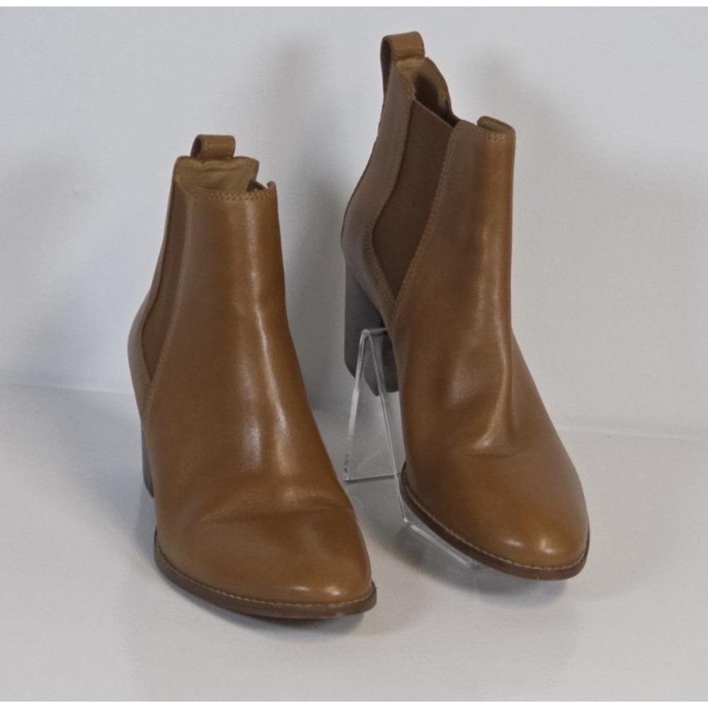 Madewell The Regan English Saddle Leather Chelsea Ankle Boot Women 11 Block Heel